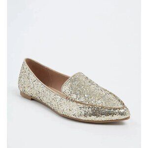Torrid Glitter Pointed Loafer Wide Slip On Gold 11 W Shoes